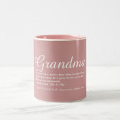 Tasse 2 Couleurs Élégant Grandma Script Définition Dusty Rose rose (Centre)