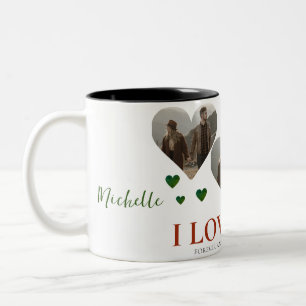Tasse 2 Couleurs Elegant Love valentine's day couple 3 photo Nom