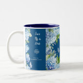 Tasse 2 Couleurs Élégant Mariage Floral Bleu (Gauche)