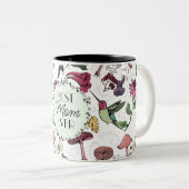 Tasse 2 Couleurs Elégant Meilleure Maman Toujours Moderne Colibri & (Devant droit)