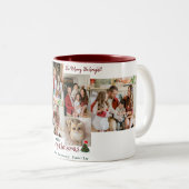 Tasse 2 Couleurs Élégant moderne Famille de Noël Collage photo (Devant droit)