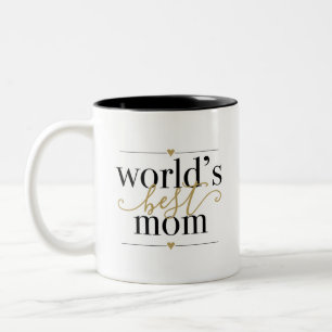 Tasse 2 Couleurs Élégant Moderne Meilleure Maman du Monde Noir et O
