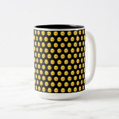 Tasse 2 Couleurs Élégant Moderne Points Dorés sur Fond Noir (Devant droit)