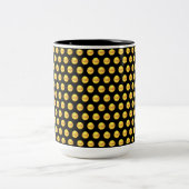 Tasse 2 Couleurs Élégant Moderne Points Dorés sur Fond Noir (Centre)