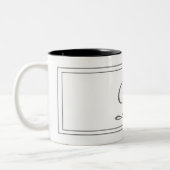 Tasse 2 Couleurs Élégant Monogramme Blanc initial trié (Gauche)