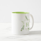 Tasse 2 Couleurs Élégant Monogramme botanique sauvage (Devant droit)