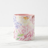 Tasse 2 Couleurs Élégant Monogramme Floral (Centre)