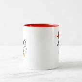 Tasse 2 Couleurs Élégant Monogramme Moderne Lettre Initiale U Noël (Centre)