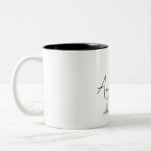 Tasse 2 Couleurs Élégant Monogramme Personnalisé Nom Script Calligr (Gauche)