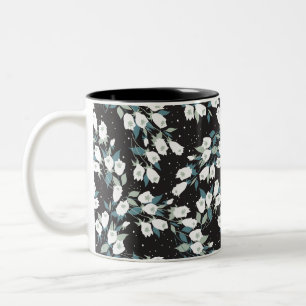 Tasse 2 Couleurs Élégant Motif de fleur de tulipe Arrière - plan no