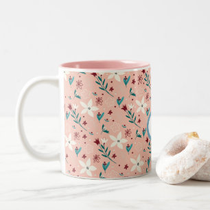 Tasse 2 Couleurs Élégant Motif rose froral