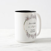 Tasse 2 Couleurs Élégant or blanc orchidée fleurs Baptême fleurie (Devant droit)