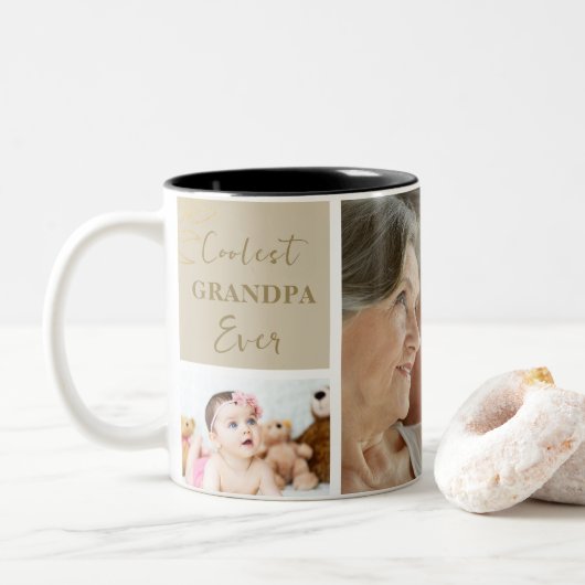 Tasse 2 Couleurs Elégant Or Coolest Grand-parents jamais photo (Avec donut)