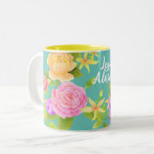Tasse 2 Couleurs Elégant Rose Aqua (Devant gauche)