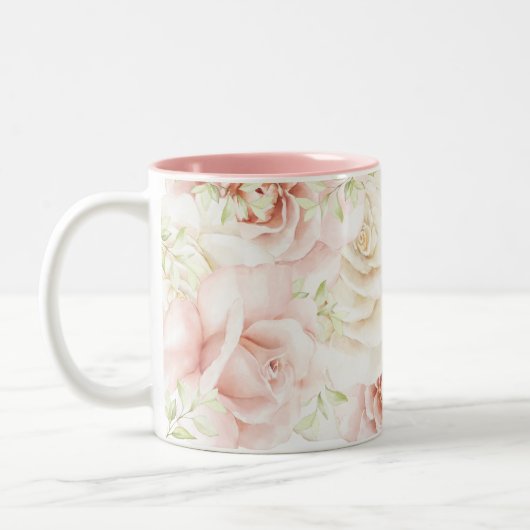 Tasse 2 Couleurs Élégant rose flou (Gauche)