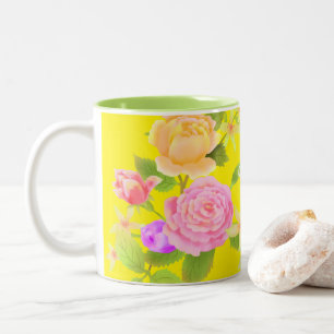 Tasse 2 Couleurs Élégant Rose Jaune