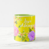 Tasse 2 Couleurs Élégant Rose Jaune (Centre)