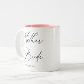 Tasse 2 Couleurs Élégant Script de la Mère de la Mariée (Devant gauche)