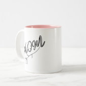 Tasse 2 Couleurs Élégant script "MOM" avec design de fleurs (Devant gauche)