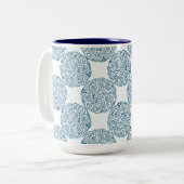Tasse 2 Couleurs Elegant Teal Swirl Pattern (Devant gauche)