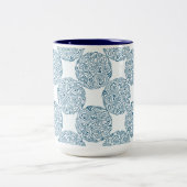 Tasse 2 Couleurs Elegant Teal Swirl Pattern (Centre)