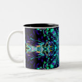 Tasse 2 Couleurs Elégant vert turquoise boho retro design abstrait (Gauche)