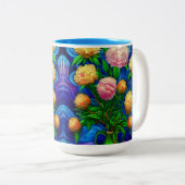 Tasse 2 Couleurs Elégante Collection de Belle Peony (Devant droit)