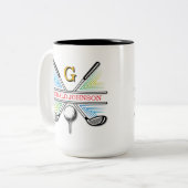 Tasse 2 Couleurs Elégante conception de monogramme de golf énergéti (Devant gauche)