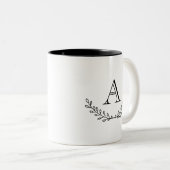 Tasse 2 Couleurs Élégante couronne de monogramme (Devant droit)