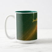 Tasse 2 Couleurs Élégante date du Mariage Vert & Or (Gauche)