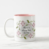 Tasse 2 Couleurs Elégante Feminine Tea Time Fleurs et vignes roses (Gauche)