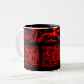 Tasse 2 Couleurs Élégantes Roses Rouges (Devant gauche)