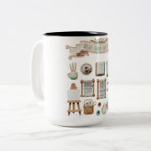 Tasse 2 Couleurs Éléments d'arts, d'artisanat et de couture mignons (Devant gauche)