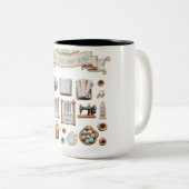 Tasse 2 Couleurs Éléments d'arts, d'artisanat et de couture mignons (Devant droit)
