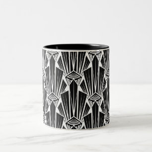 Tasse 2 Couleurs Éléments géométriques abstraits art déco sombres é