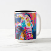 TASSE 2 COULEURS ELEPHANT (Devant droit)