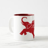 Tasse 2 Couleurs Éléphant à ailes rouges (Devant gauche)