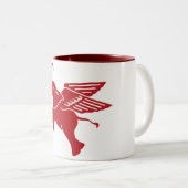 Tasse 2 Couleurs Éléphant à ailes rouges (Devant droit)