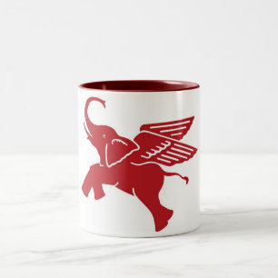 Tasse 2 Couleurs Éléphant à ailes rouges