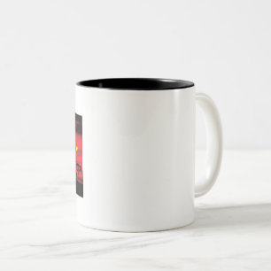 Tasse 2 Couleurs Eléphant africain et bébé avec coucher de soleil r