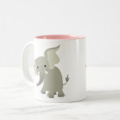 Tasse 2 Couleurs Eléphant Cartoon Curieux (Devant gauche)