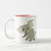 Tasse 2 Couleurs Eléphant Cartoon Curieux (Gauche)