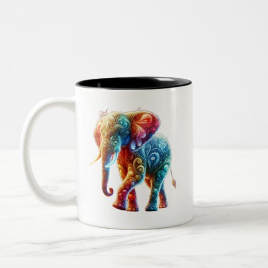 Tasse 2 Couleurs Eléphant coloré (Gauche)