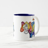 Tasse 2 Couleurs Eléphant couleur blanc mignon (Devant droit)