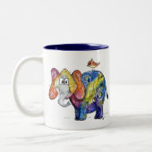 Tasse 2 Couleurs Eléphant couleur blanc mignon (Gauche)