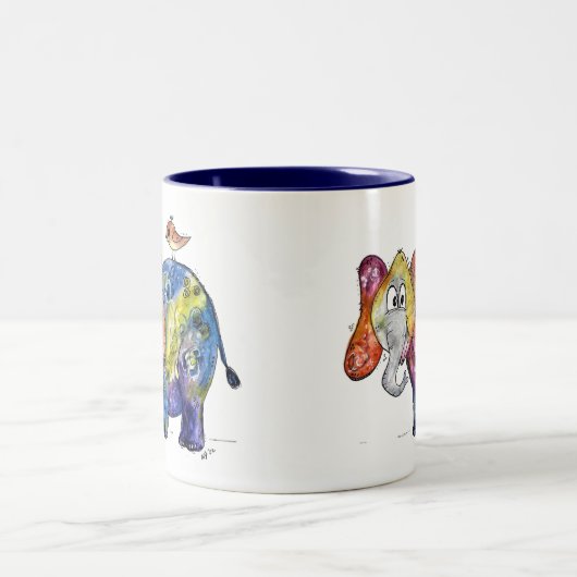 Tasse 2 Couleurs Eléphant couleur blanc mignon (Centre)