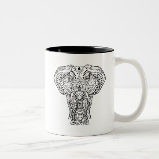 Tasse 2 Couleurs Éléphant d'Asie ethnique (Droit)