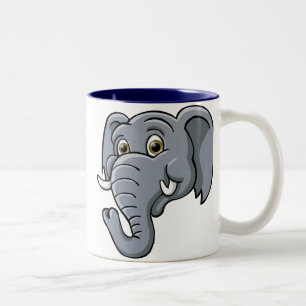 Tasse 2 Couleurs Éléphant de bande dessinée