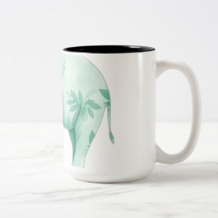 Tasse 2 Couleurs Éléphant de menthe avec Feuilles de la jungle