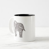 Tasse 2 Couleurs Éléphant décoratif de style (Devant gauche)